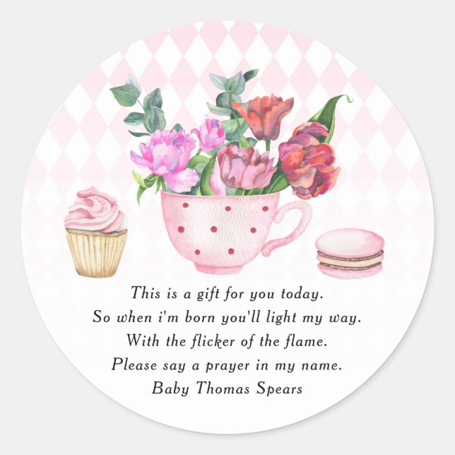 Tea Party - Prayer Candle Label (Front)
