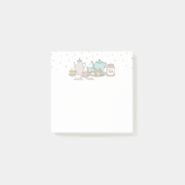 Tea Party Set High Tea Post-It Notes Pad (Front)