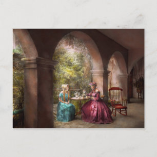 Tea Party - Sharing tea with Grandma 1936 Invitation Postcard