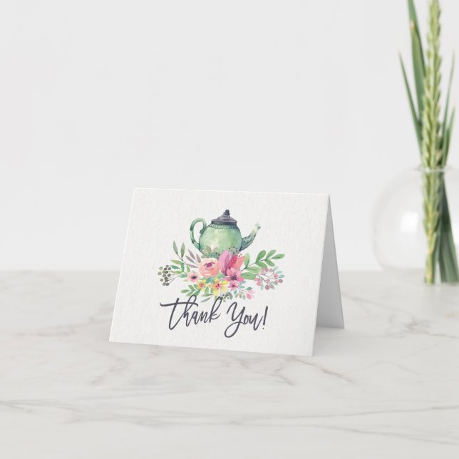 Tea Party Shower Thank You Note (Front)