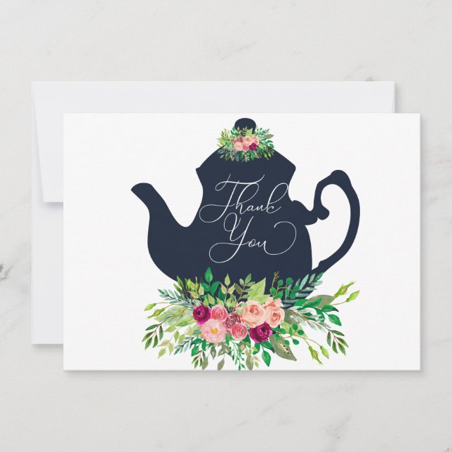 Tea Party Shower Thank You Note (Front)
