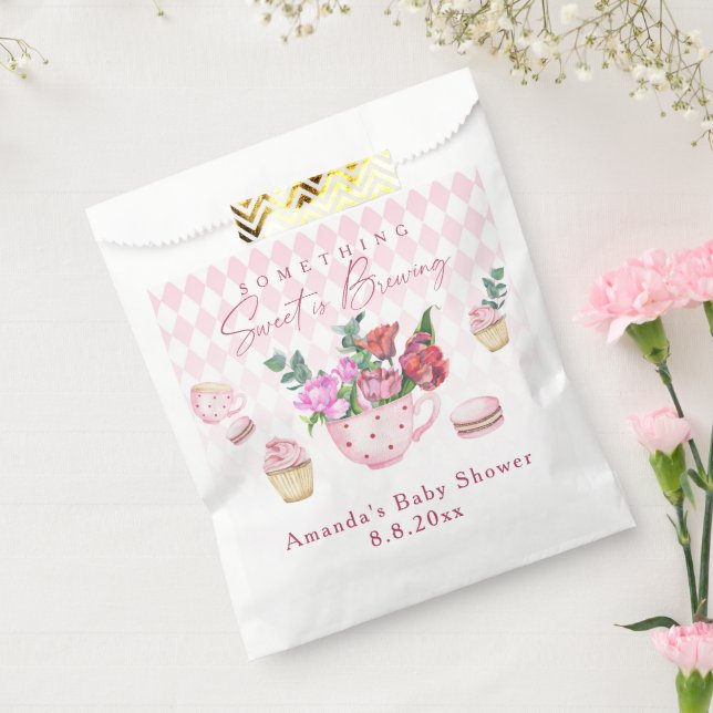 Tea Party Something Sweet is Brewing Baby shower Favour Bag (Sealed)