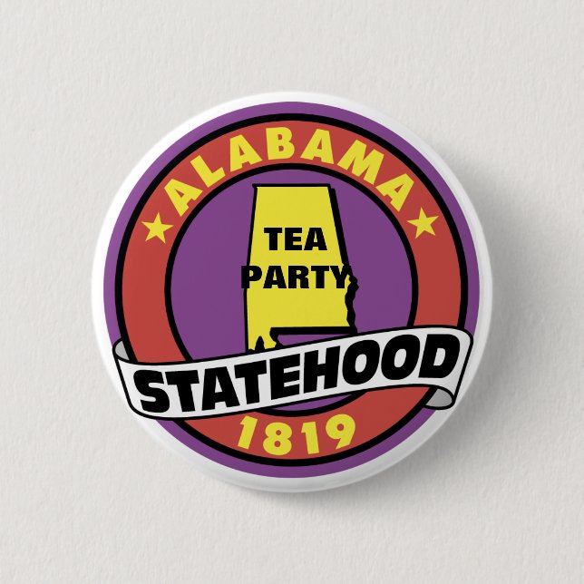 TEA PARTY STATE 2 INCH ROUND BUTTON (Front)
