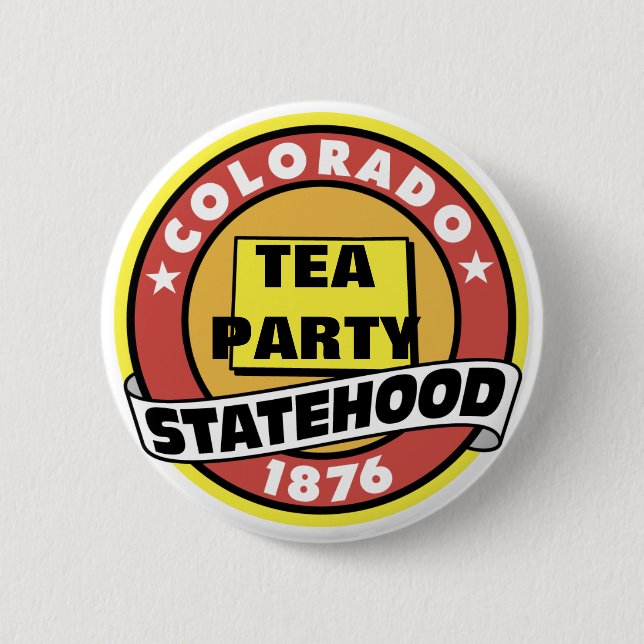 TEA PARTY STATE 2 INCH ROUND BUTTON (Front)