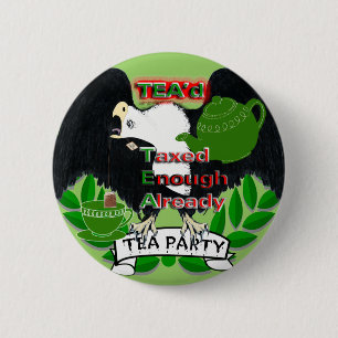 TEA Party Supplies 2 Inch Round Button