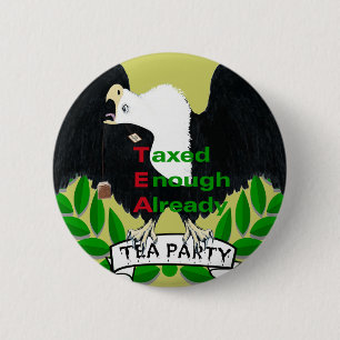 TEA Party Supplies 2 Inch Round Button
