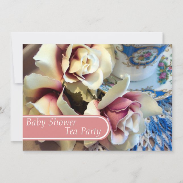 Tea Party Tea Cup Baby Shower Invitations (Front)