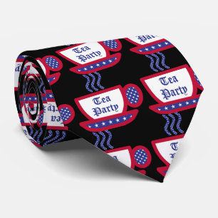 Tea Party Tea Cup - Red, White & Blue Tie