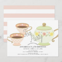Tea Party Tea Pot & Cups Girl Birthday