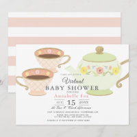 Tea Party Tea Pot & Cups Virtual Baby Shower