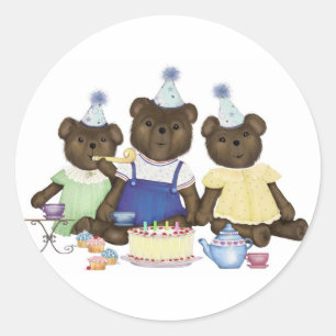 Tea Party Teddy Bear Stickers