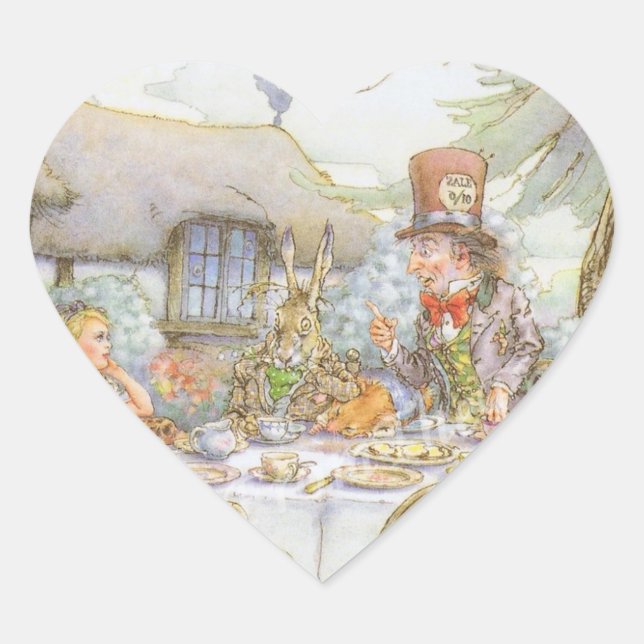 Tea Party Time Heart Sticker (Front)