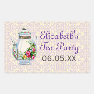 Tea Party Vintage violet Favoriser les autocollant