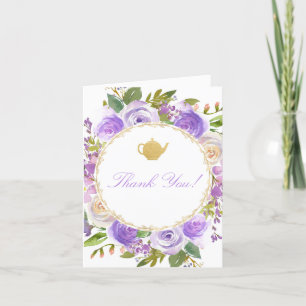 Tea party violet lavande lilas carte de remercieme