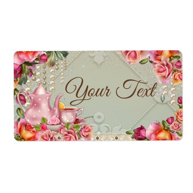 Tea Party Water Bottle Labels (Front)