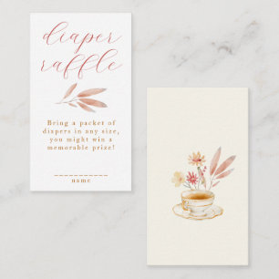 Tea Party Waterccolor Floral Pink Baby Shower Enclosure Card