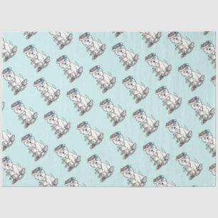Tea Party Westie - West Highland White Terrier Tissue Paper