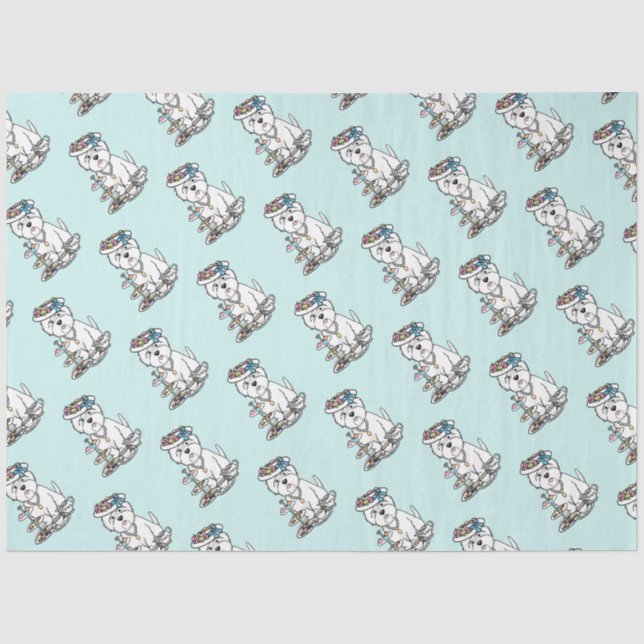 Tea Party Westie - West Highland White Terrier Tissue Paper (Front)