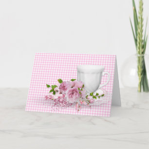 Tea Party with Cup and Saucer Card