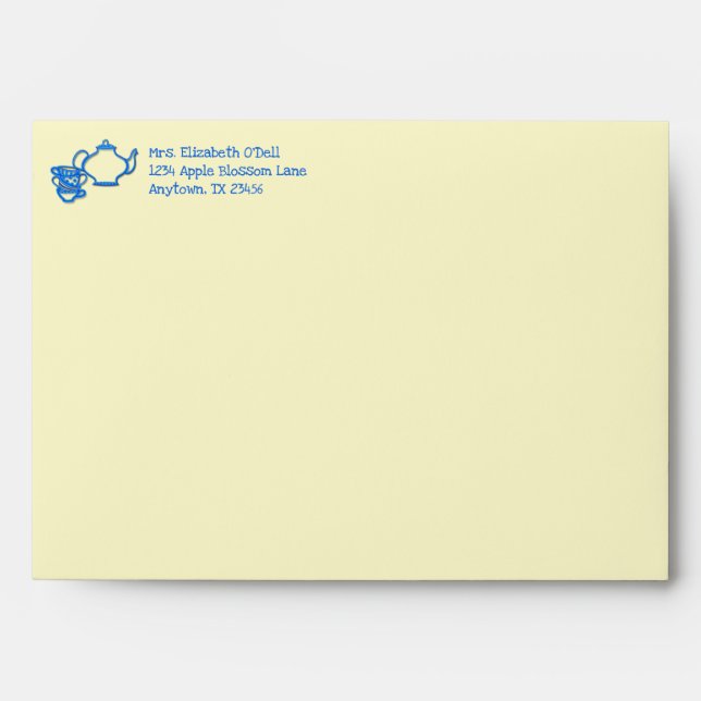 Tea Party with Kettle and Cups Envelopes (Front)
