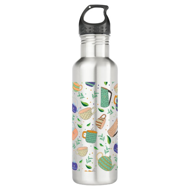 tea pattern 710 ml water bottle (Front)