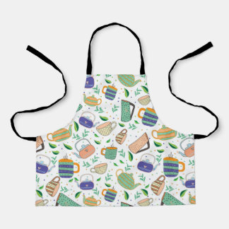 tea pattern apron