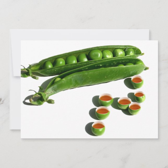 Tea Peas - Peas in a Pod with Tea Pea Cups Invitation (Front)