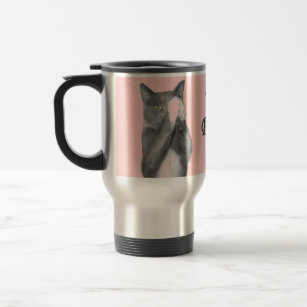 Tea Please Kitty Travel Mug Pink
