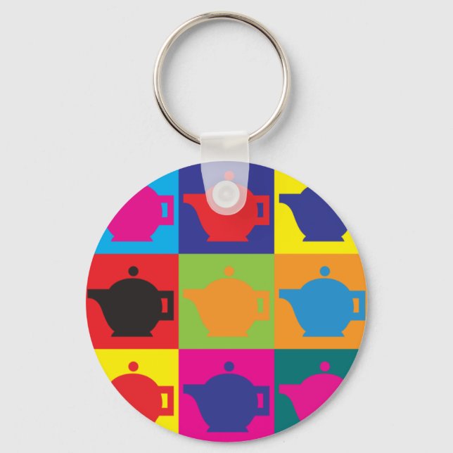 Tea Pop Art Keychain (Front)