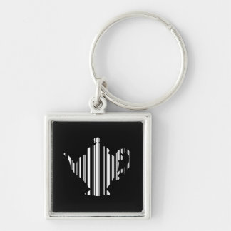 TEA POT BAR CODE Teapot Barcode Pattern Design Keychain