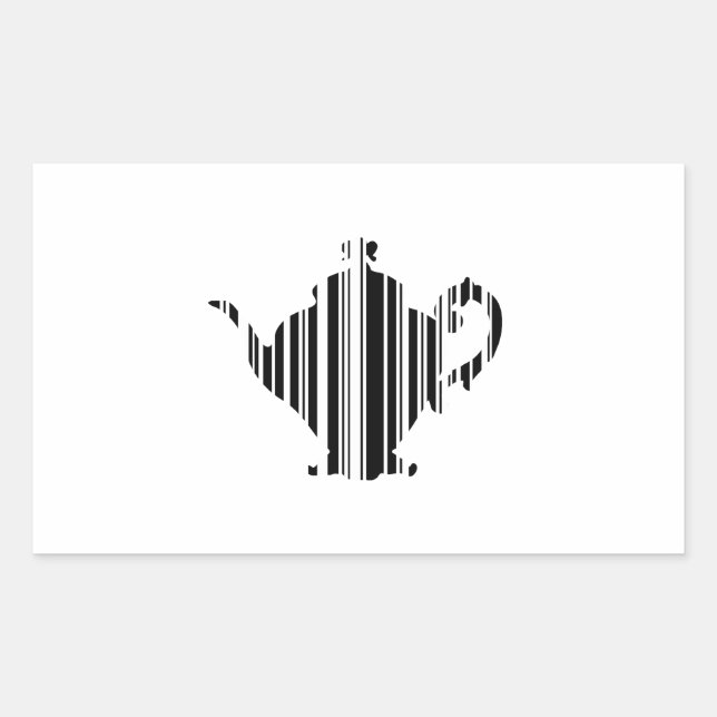 TEA POT BAR CODE Teapot Barcode Pattern Design Sticker (Front)