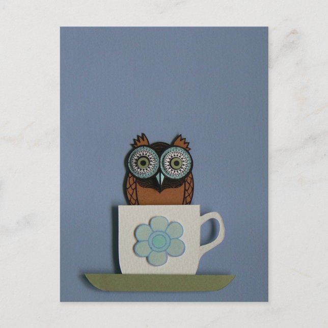 tea pot owl postcard (Front)
