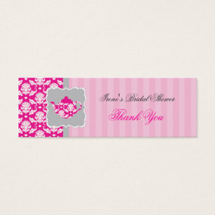 Tea Pot (Pink/Grey) Thank You Tag