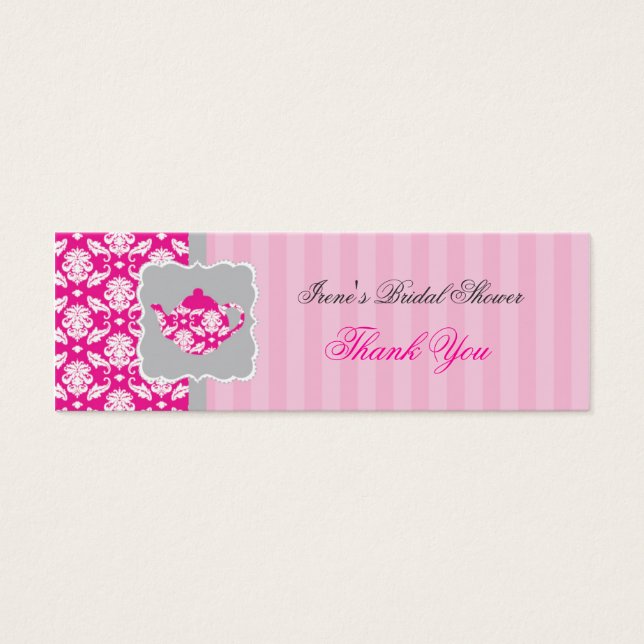Tea Pot (Pink/Grey) Thank You Tag (Front)