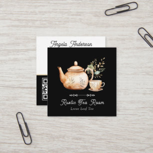 Tea Pot Tea Room Square Business Card