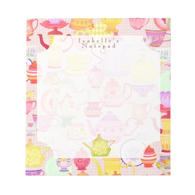 Tea Pots and Cups Notepad (Front)