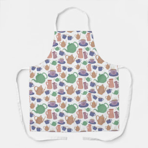 Tea Pots and Tea Cups Pattern Apron