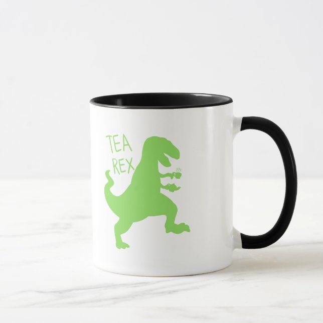 Tea rex - Choose background color Mug (Right)