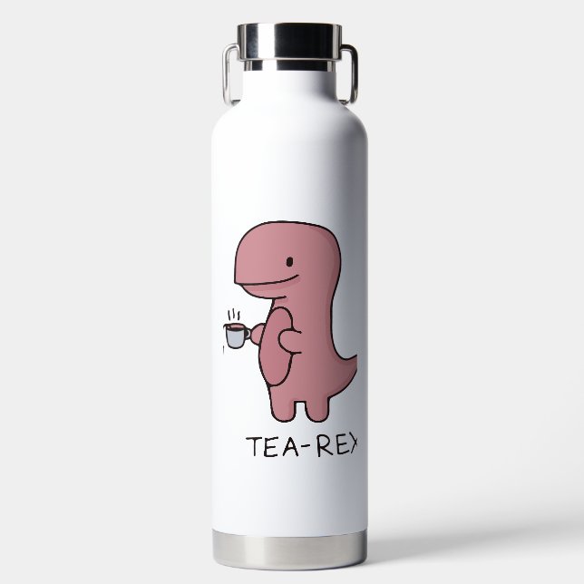 Tea-Rex, Cute Dinosaur , Funny Lover Dino  Water Bottle (Front)