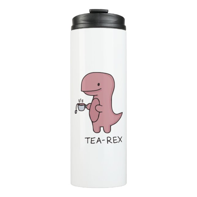 Tea-Rex, Cute Dinosaur , Funny T-rex Thermal Tumbler (Front)