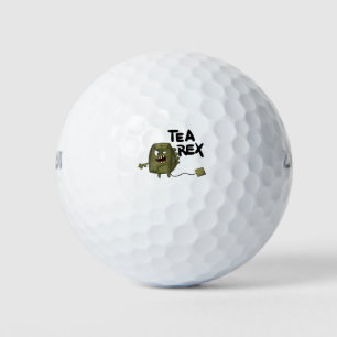 tea rex, funny dinosaur golf balls