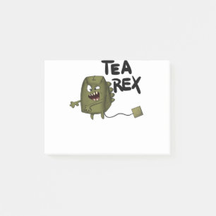 tea rex, funny dinosaur post-it notes