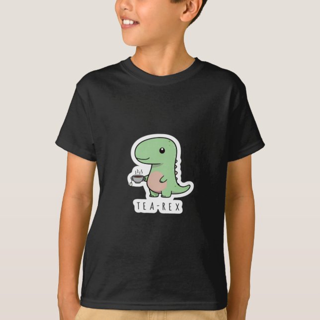 Tea-rex – Funny Dinosaur Tea Lover Sticker  T-Shirt (Front)