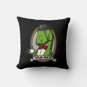 Tea Rex Funny T-Rex Dinosaur Joke Throw Pillow
