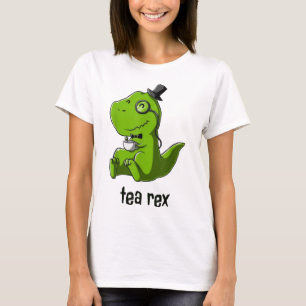 Tea Rex T-Rex Dinosaur Dino Coffee Hot Drink Cool  T-Shirt