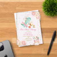 Tea-Rex Tutu Party Dinosaur Girl Pink 3rd Birthday