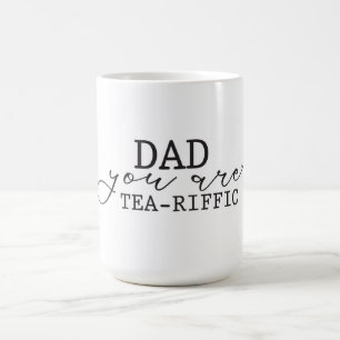 Tea‑Riffic Dad Pun Typography Design Coffee Mug