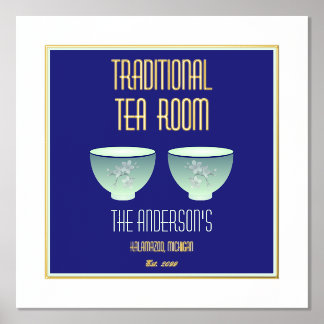 Tea Room Sign With Foil Text Accents