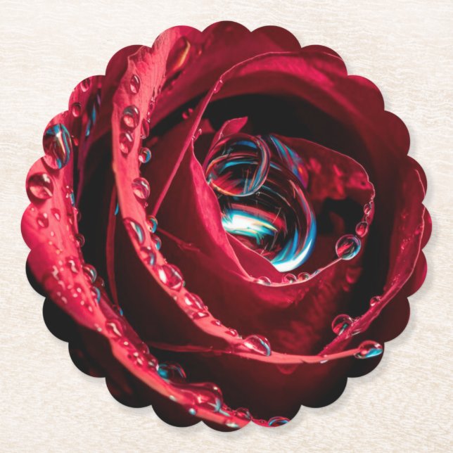 Tea Rose  Paper Coaster (Front)