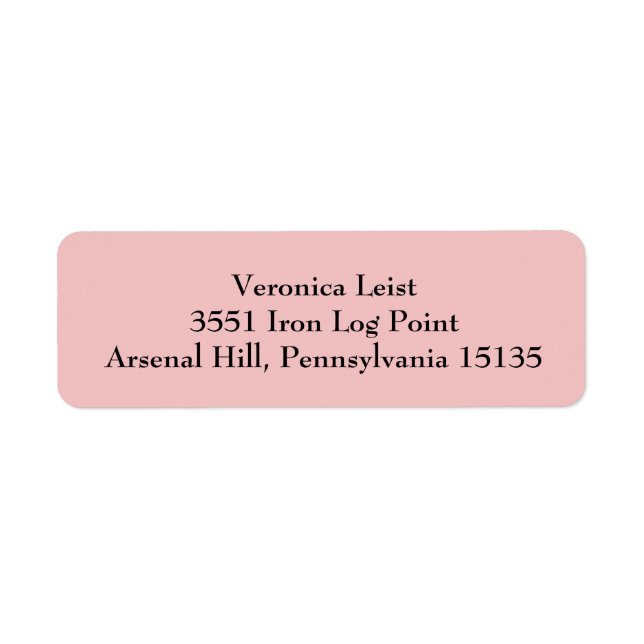 Tea Rose Pink Simple Plain Return Address Labels (Front)
